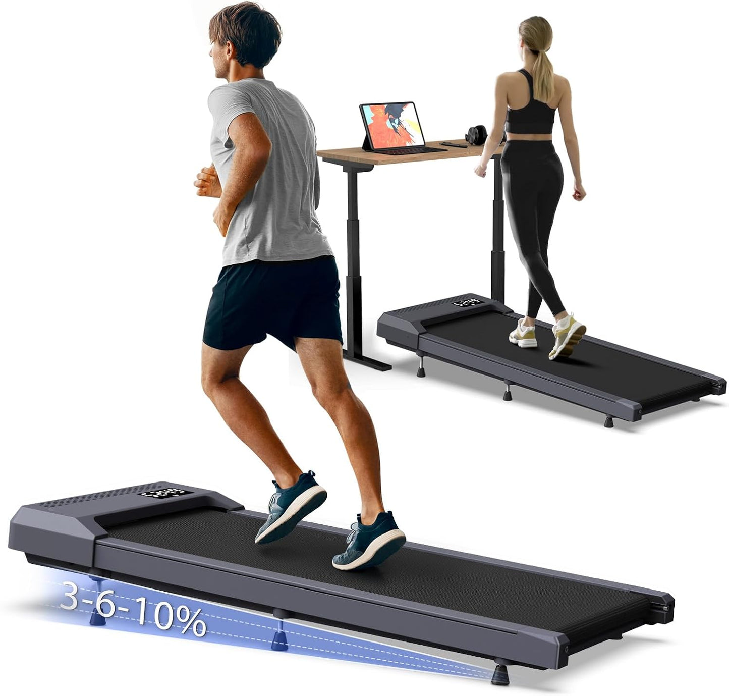 COZYINN Portable Smart Treadmill: Adjustable Incline, Real Sceneries, Up to 320lbs