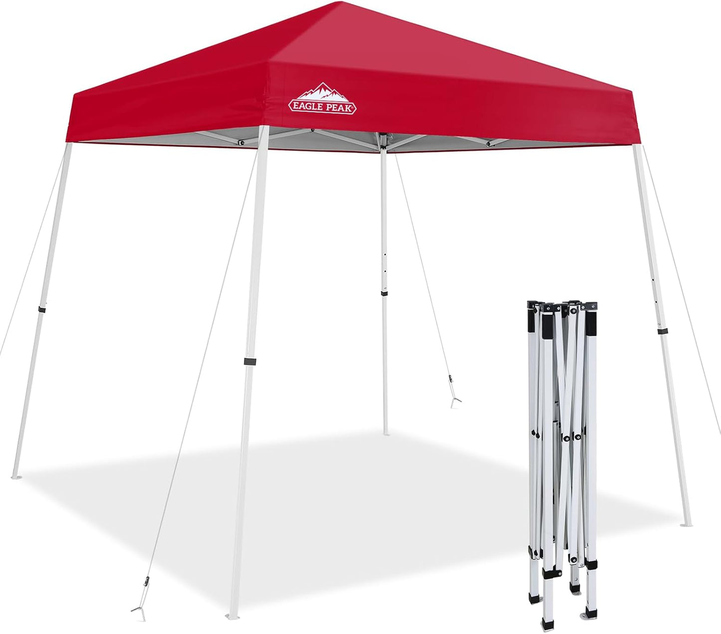 EAGLE PEAK 8x8 Slant Leg Pop-up Canopy Tent for Easy Setup