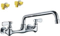 Kitchen Sink Faucet 8 in Center with 8 in Swivel Spout - Heavy Duty