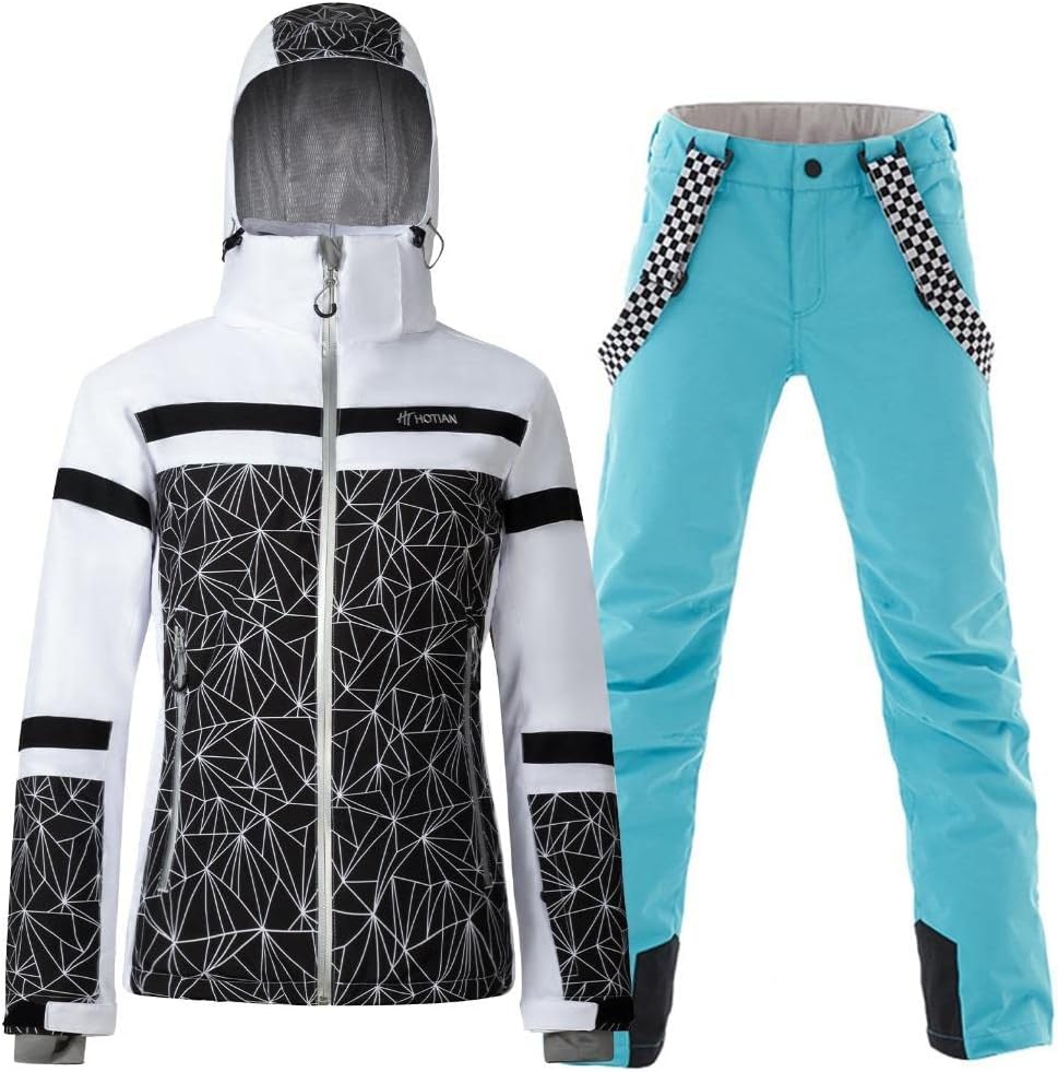 GS SNOWING Women's Ski Jackets and Pants Set for Winter