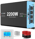 2200W Pure Sine Wave Inverter 12V to 110V - Quiet, Remote LCD