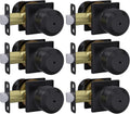 Haidms Black Door Knobs Privacy Interior Set - Matte Black Finish