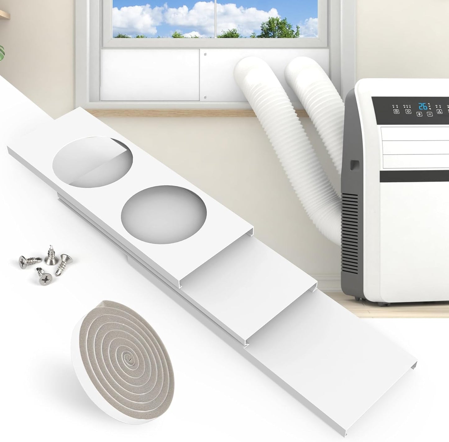 Efficient Cooling with Dual Hose Portable AC Kit