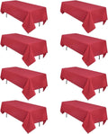 CozRhythm Red Tablecloth 60 x 126 in Rectangular - 8 Pack Durable