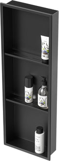 Stainless Steel Shower Niche 36in X 12in Matte Black for Storage