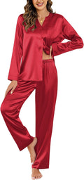 Silk Pajamas For Women 2 Piece Satin Set - Long Sleeve Pjs