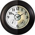 21 in Illuminated Outdoor Wall Clock with Thermometer and Hygrometer