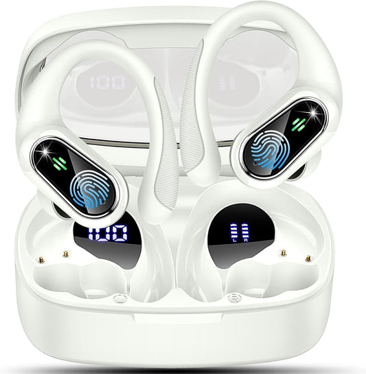 50hrs Playtime Bluetooth Earbuds - Deep Bass & IPX7 Waterproof
