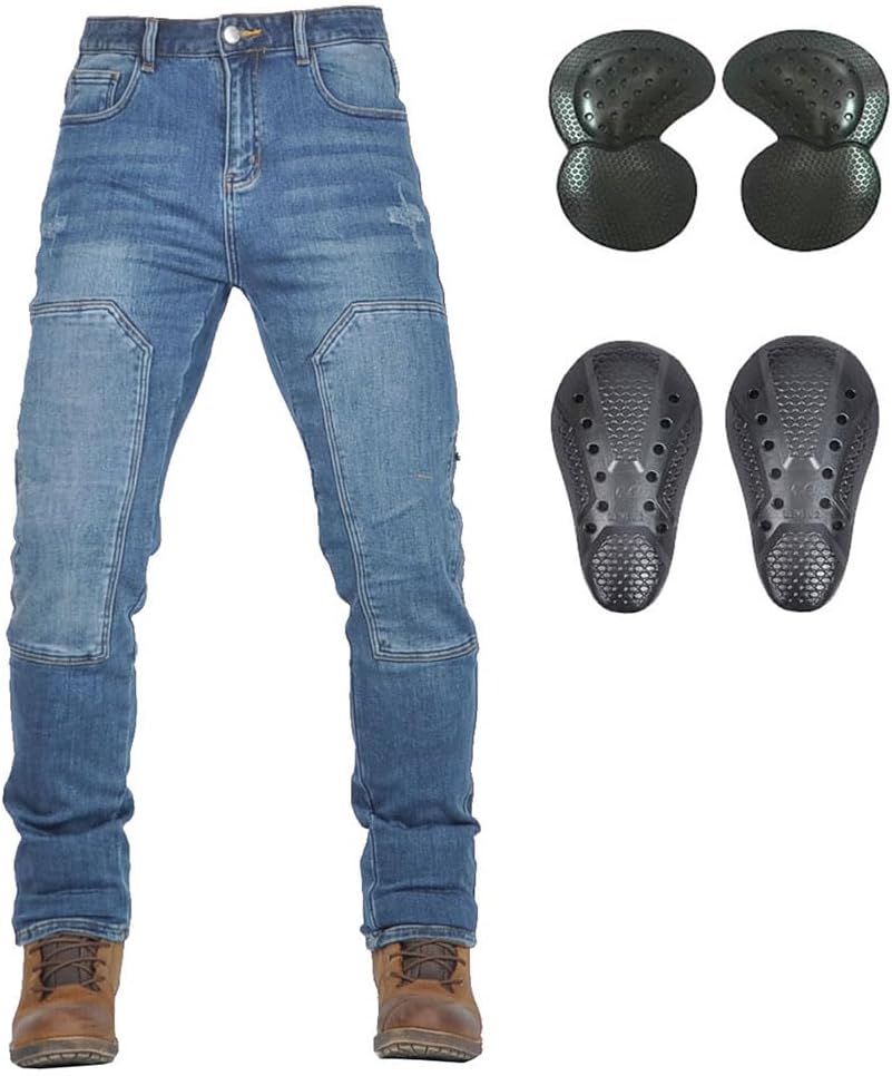 Men's Motorcycle Riding Pants with Knee and Hip Armor Pads