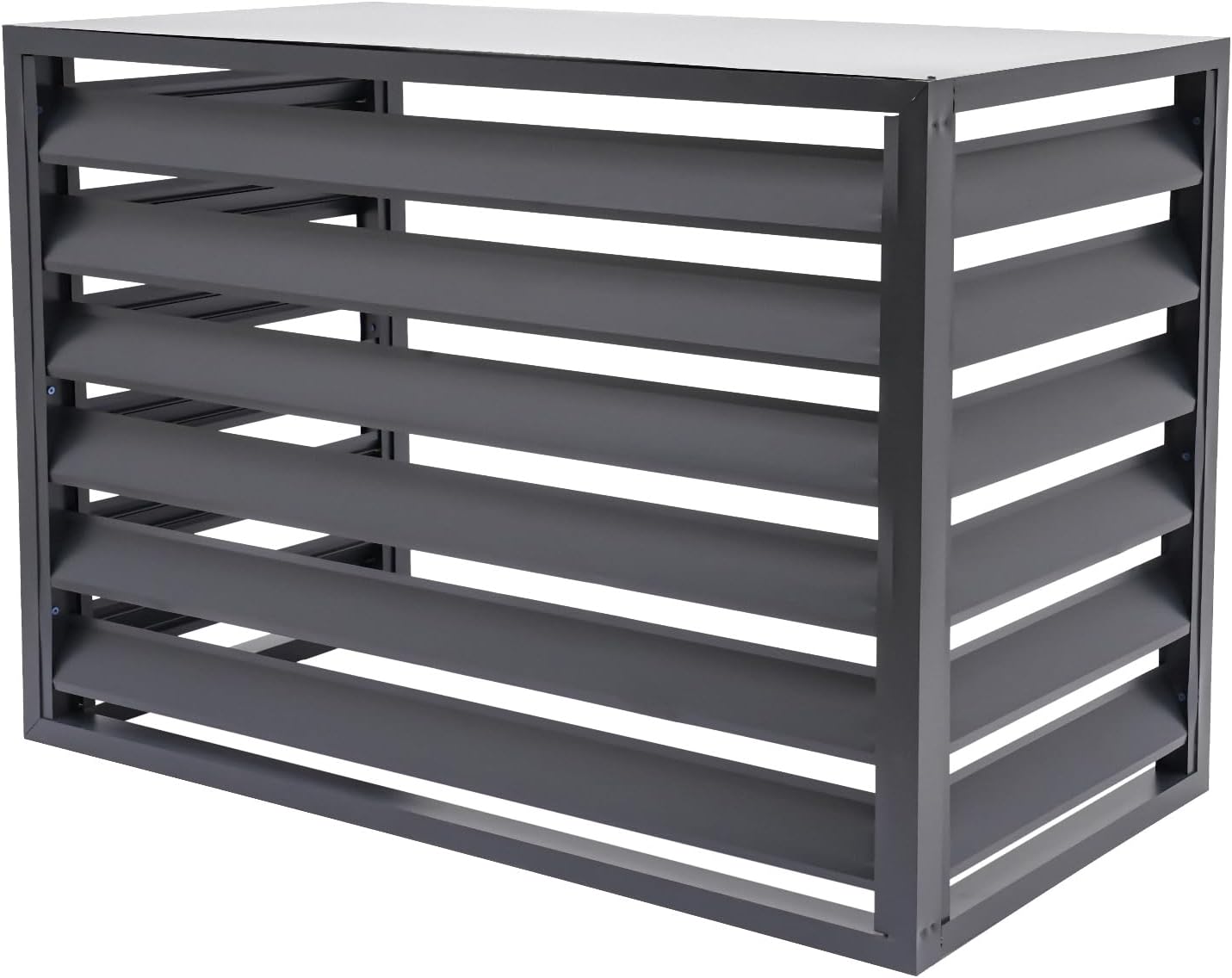 Privacy Fence Screen for Pool Equipment & Trash Can - Aluminum Alloy - Dark Grey
