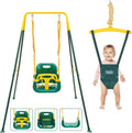 2 in 1 Swing Set for Toddler & Baby Jumper - Foldable Stand, Green