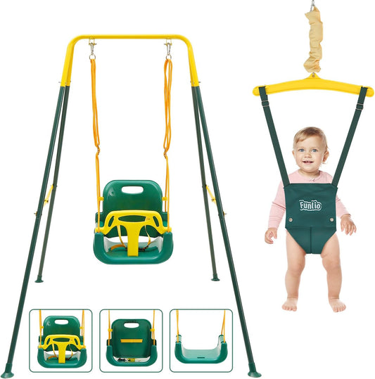 FUNLIO 2 in 1 Swing Set & Baby Jumper for Endless Fun