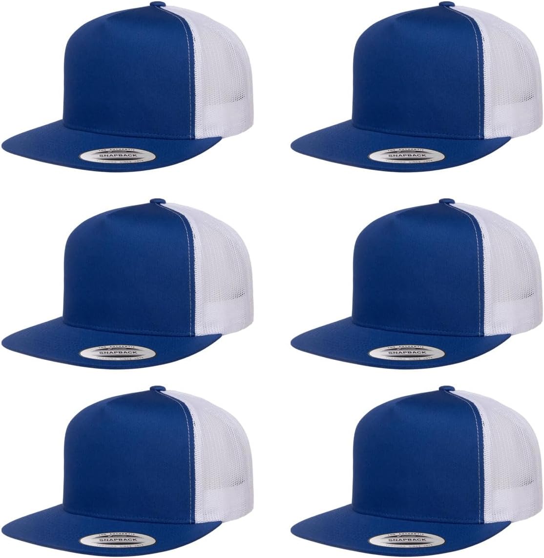 Yupoong 5-Panel Classic Trucker Cap with Flat Visor Design