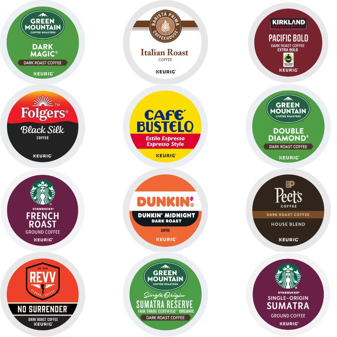 Ultimate Dark Roast Coffee Sampler Pack: 12 Blends, 24 Pods! BREWANA