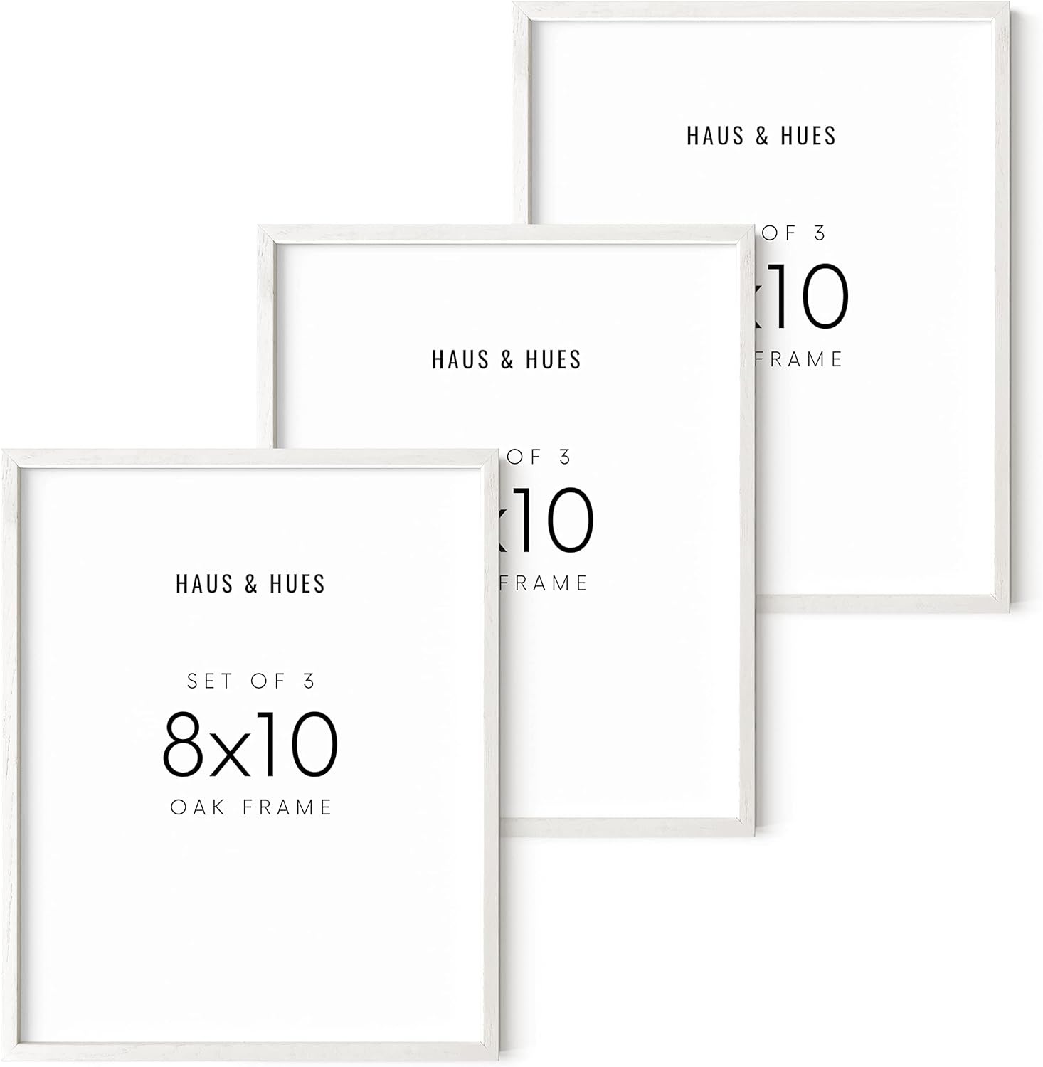 8x10 Picture Frame Set of 3 - White Oak Gallery Wall Frames