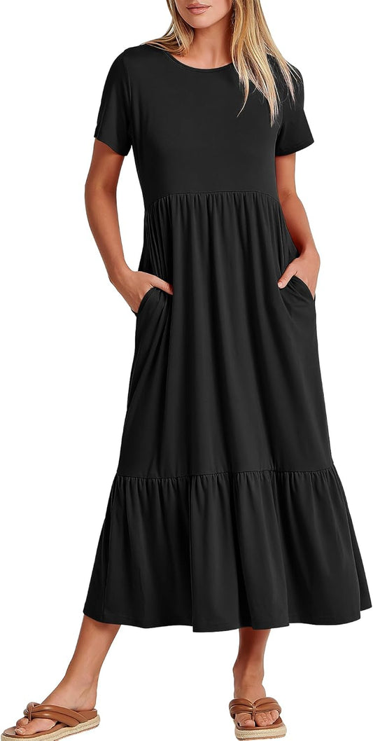 ANRABESS Womens Casual Maxi Dress for Summer Beach Travel