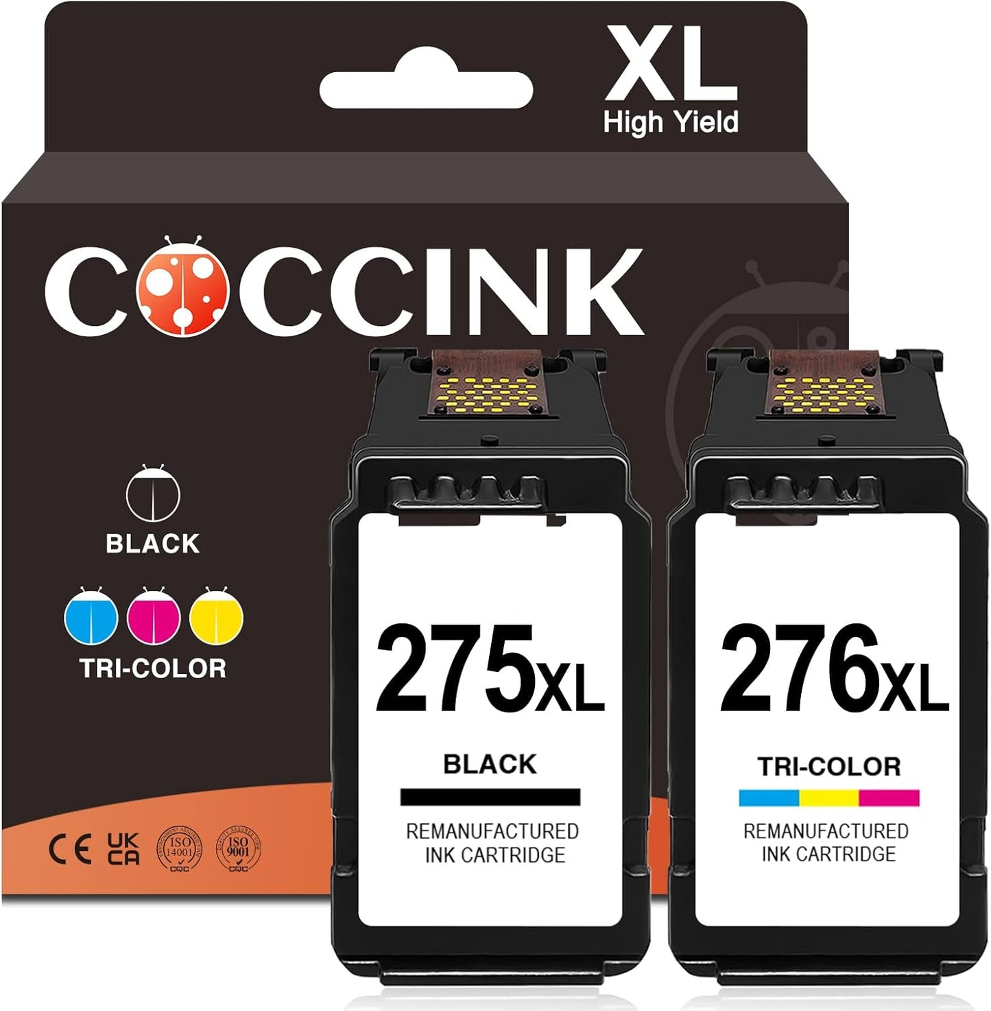 COCCINK 275XL 276XL Ink Cartridges for Canon Pixma Printers