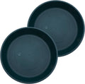 Plant Saucer 17.5 in Evergreen Pack of 2 - Durable Outdoor/Indoor Tray