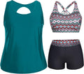Holipick Women Plus Size 3 Piece Tankini Swimsuits - Flattering top