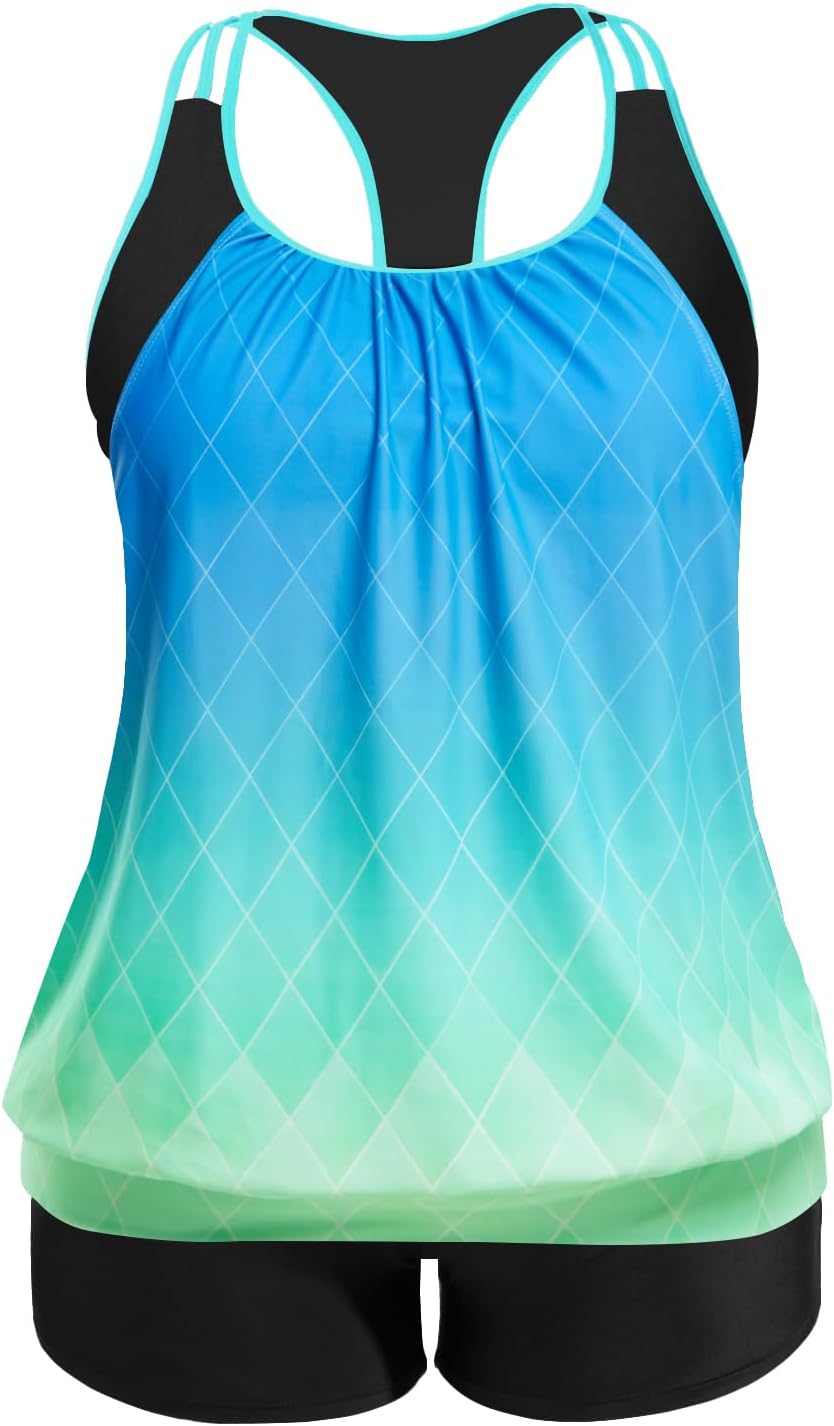 Holipick Plus Size Tankini Swimsuit for Women with Tummy Control