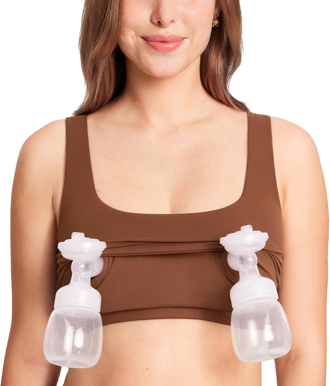 MOMANDA Pumping Bra Longline Square Neck for Maternity Comfort