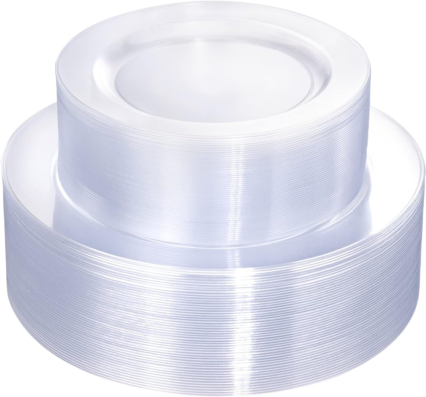 FLOWERCAT Clear Plastic Plates - Party Ready 100PCS!