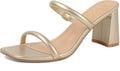 Women's Square Open Toe Heeled Sandals Two Strap Mules (Style JHMB)
