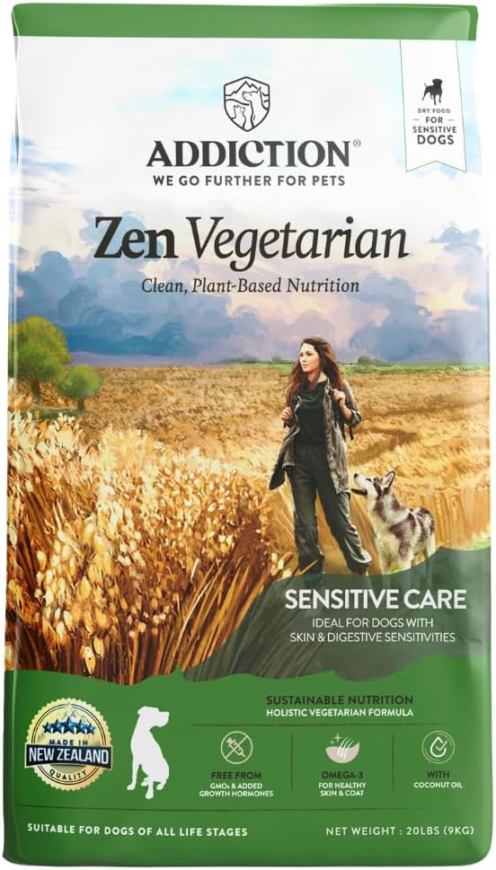 Addiction Zen Vegetarian Dry Dog Food for Sensitive Skin Dogs