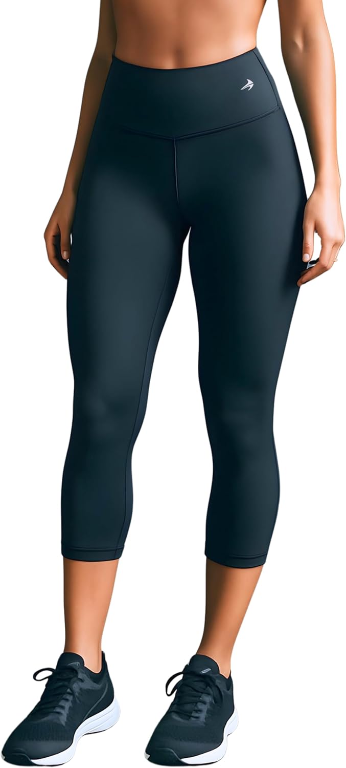 CompressionZ High Waisted Capri Leggings for Women Tummy Control