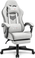 N-GEN GAMING Grey High Back Gaming Chair with Footrest - Ergonomic