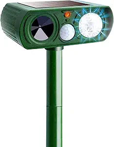 2024 Solar Ultrasonic Animal Repellent Defender for Gardens