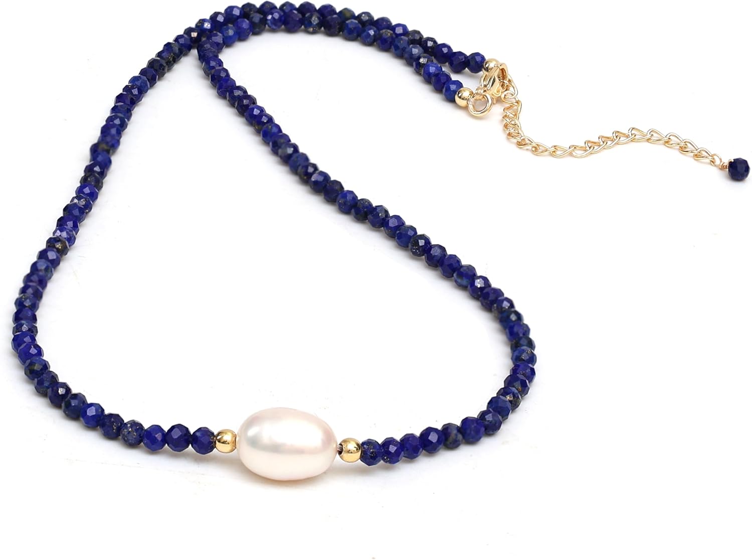Gempires Gemstone Beaded Necklace with Freshwater Pearl Choker