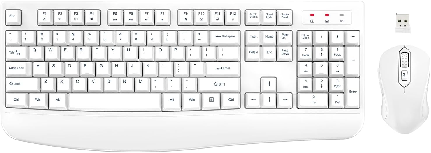 Wireless Keyboard and Mouse Combo with Ergonomic Design for Comfort
