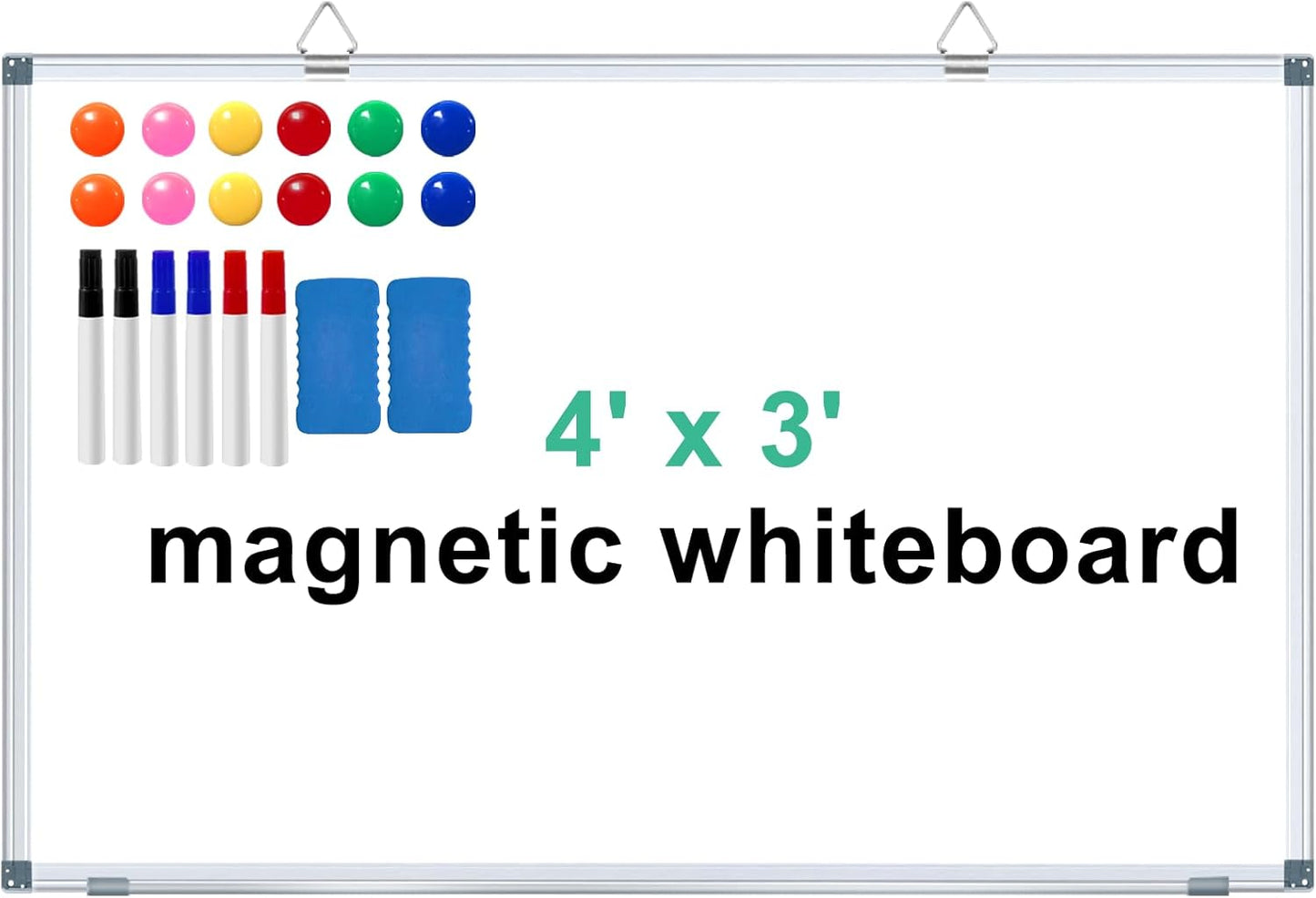 Large Dry Erase White Board 4ft x 3ft for Home and Office Use