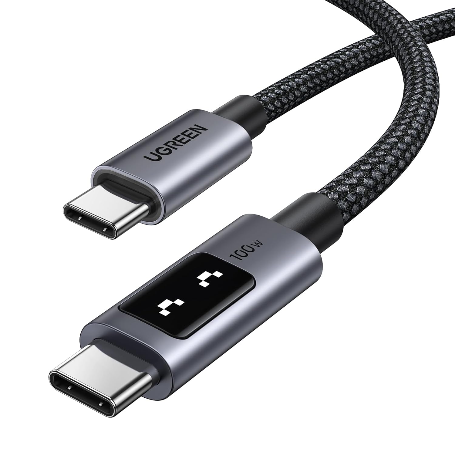 UGREEN 100W Fast Charging USB C Cable - LED Display - Compatible with iPhone, MacBook, Galaxy