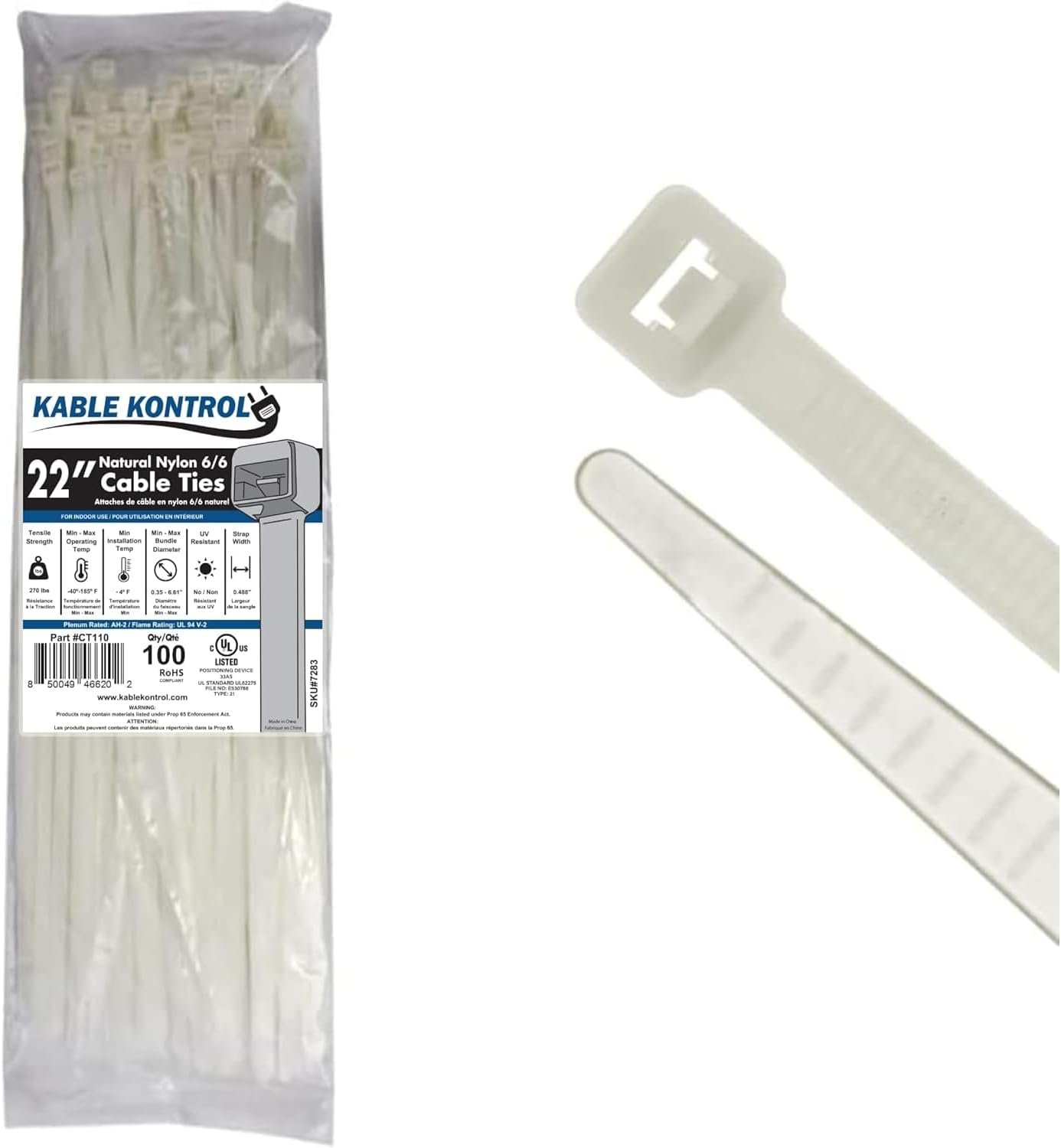 Kable Kontrol Heavy Duty Cable Zip Ties for All Your Needs