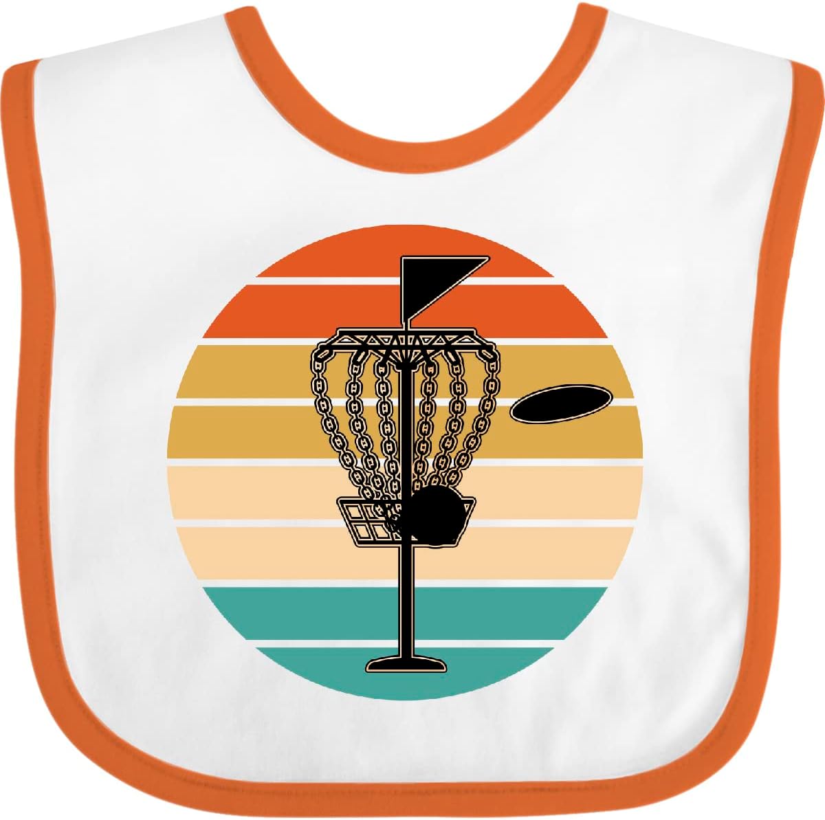Sunset Disc Golf Baby Bib by Inktastic