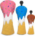 Golf Wood Head Covers with Ice Cream Design for All Clubs