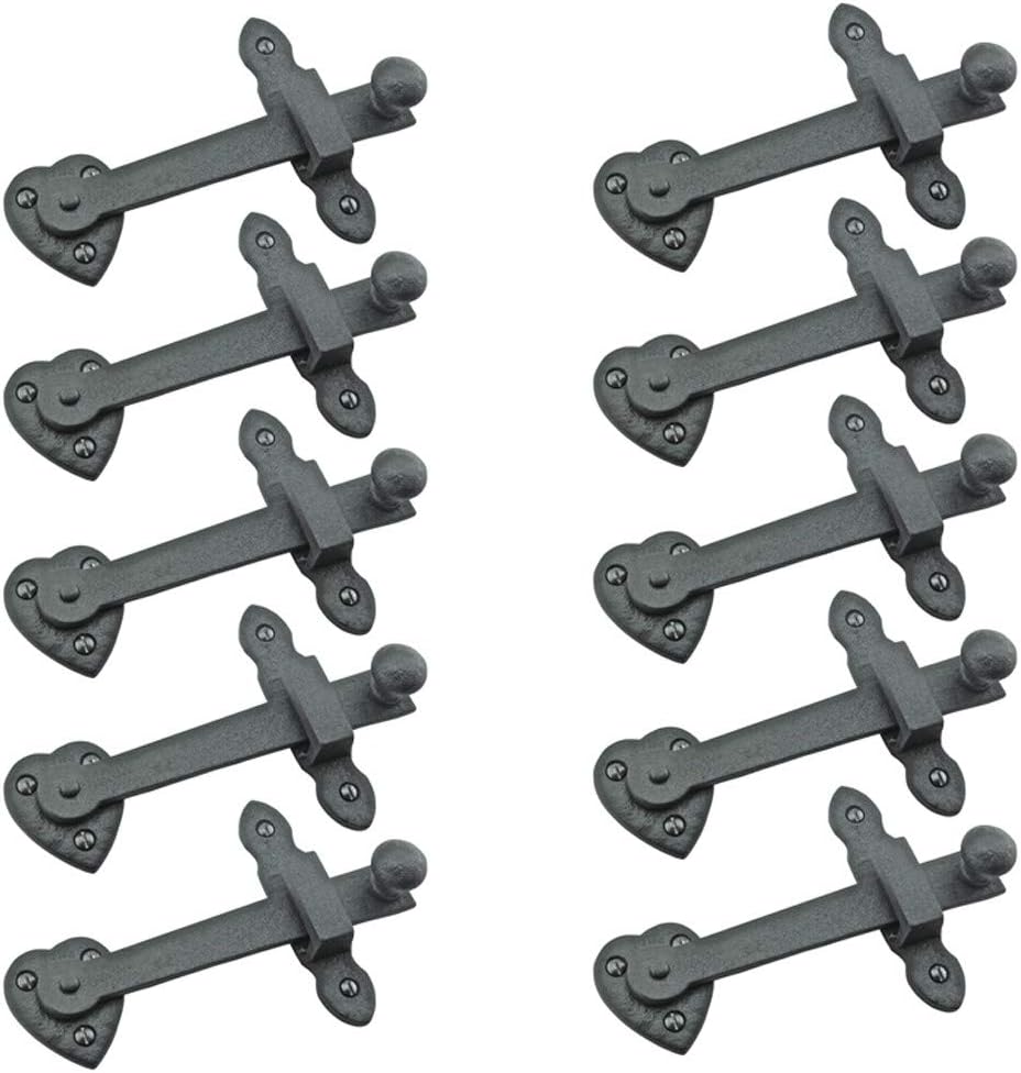 Black Wrought Iron Gate Flip Latch for Security and Style