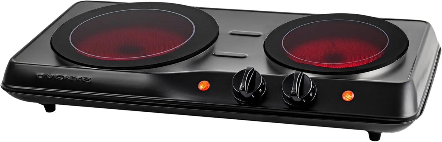 OVENTE Countertop Infrared Double Burner for Hassle-Free Cooking