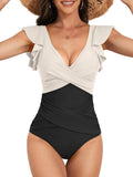 One Piece Swimsuit Ruffle Slimming Tummy Control - Flattering Fit cups