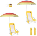 Nice C High Back Beach Chair with Umbrella and Cooler - Comfortable