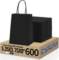 GSSUSA Black Gift Bags 5.25x3.75x8 for Small Business Use