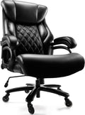 500lbs Big and Tall Office Chair with Wide Spring Seat (Black)