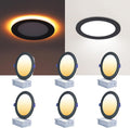 6 Pack Black Recessed Lights 6 in with Night Light - Slim Canless
