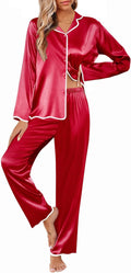 Silk Pajamas Set Long Sleeve Satin Pajama Sets - Elegant Ruffle Pjs