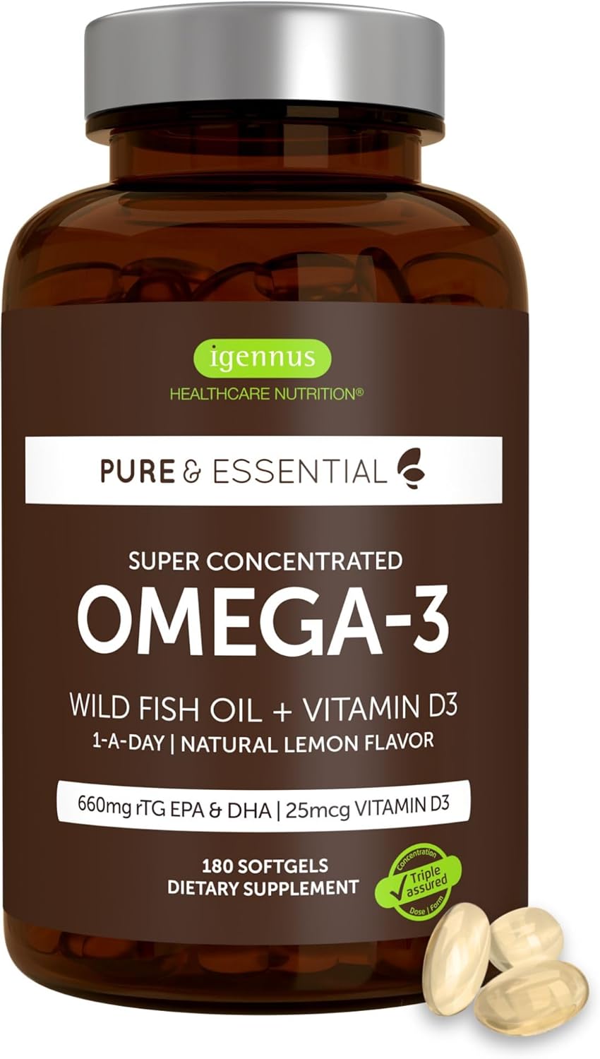 Igennus Advanced rTG Omega-3 Fish Oil & Vitamin D3 Softgels