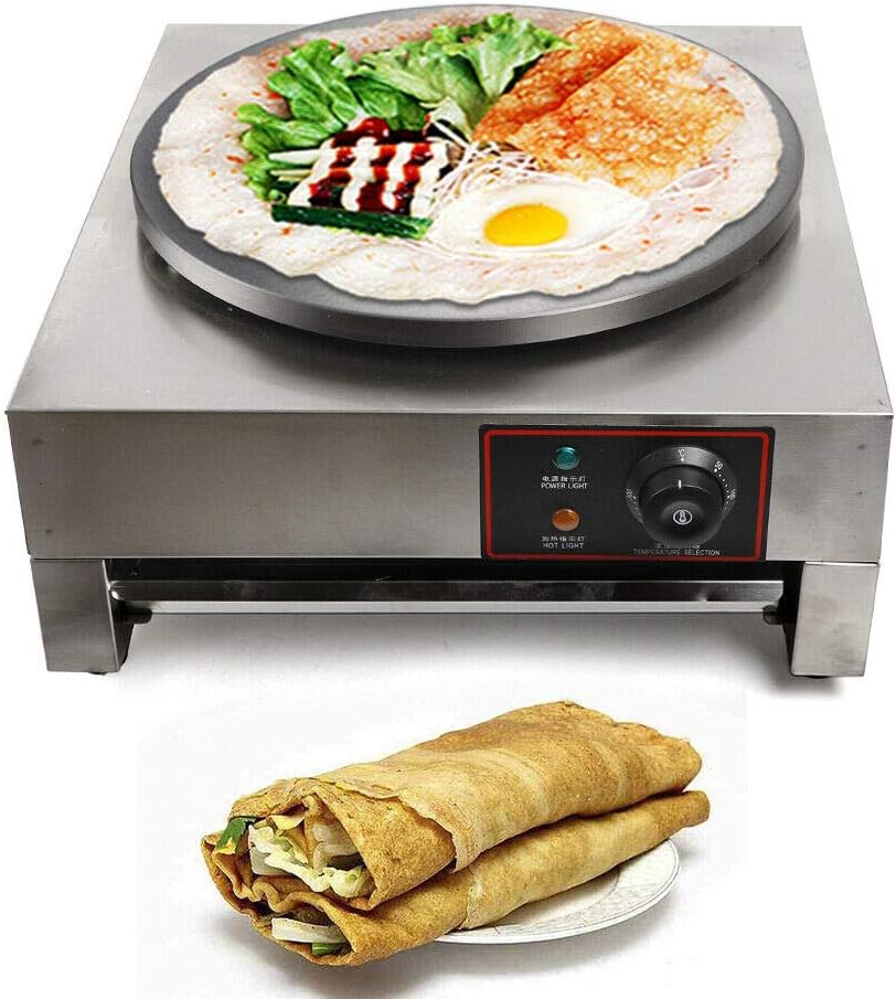 Commercial Crepe Maker with Adjustable Temp Control