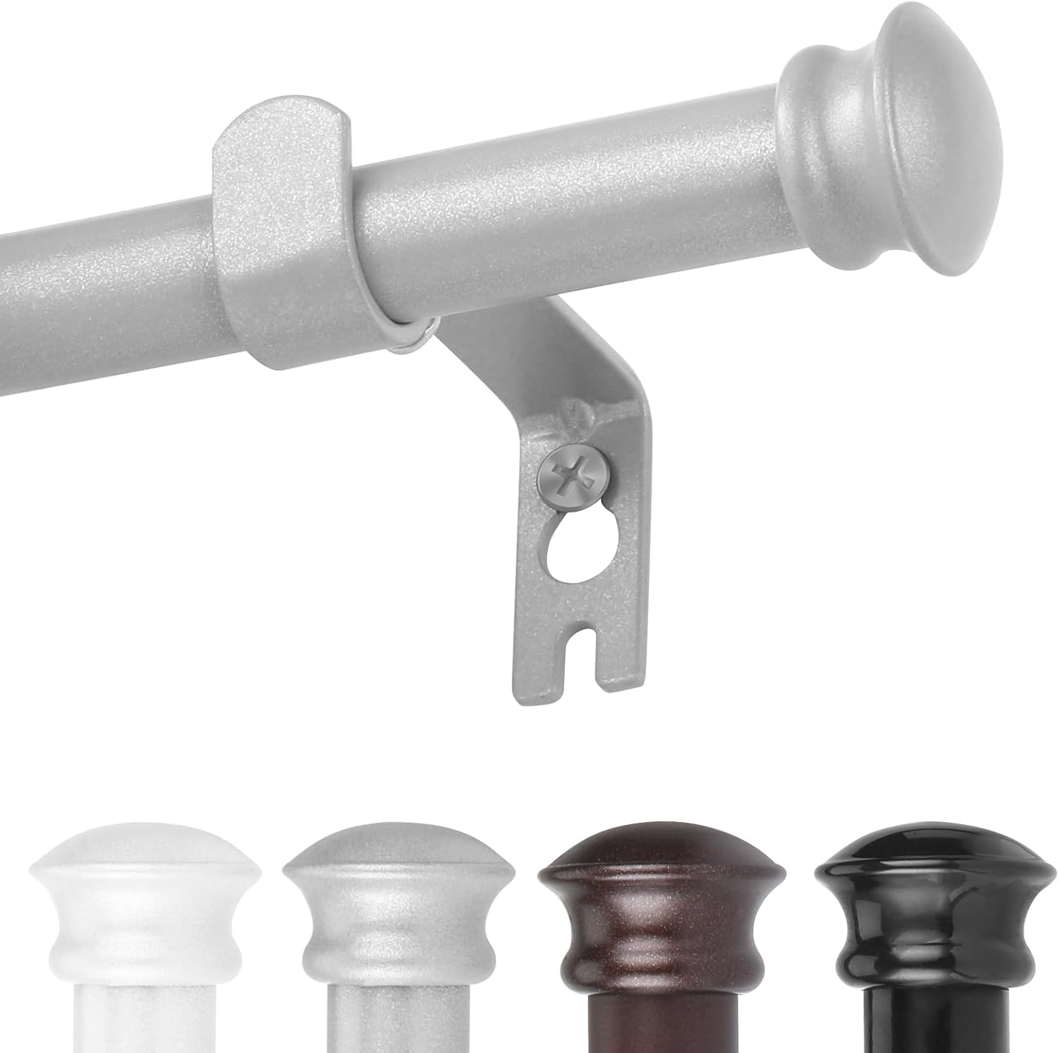 Adjustable Silver Curtain Rod Set - Perfect for Any Room!
