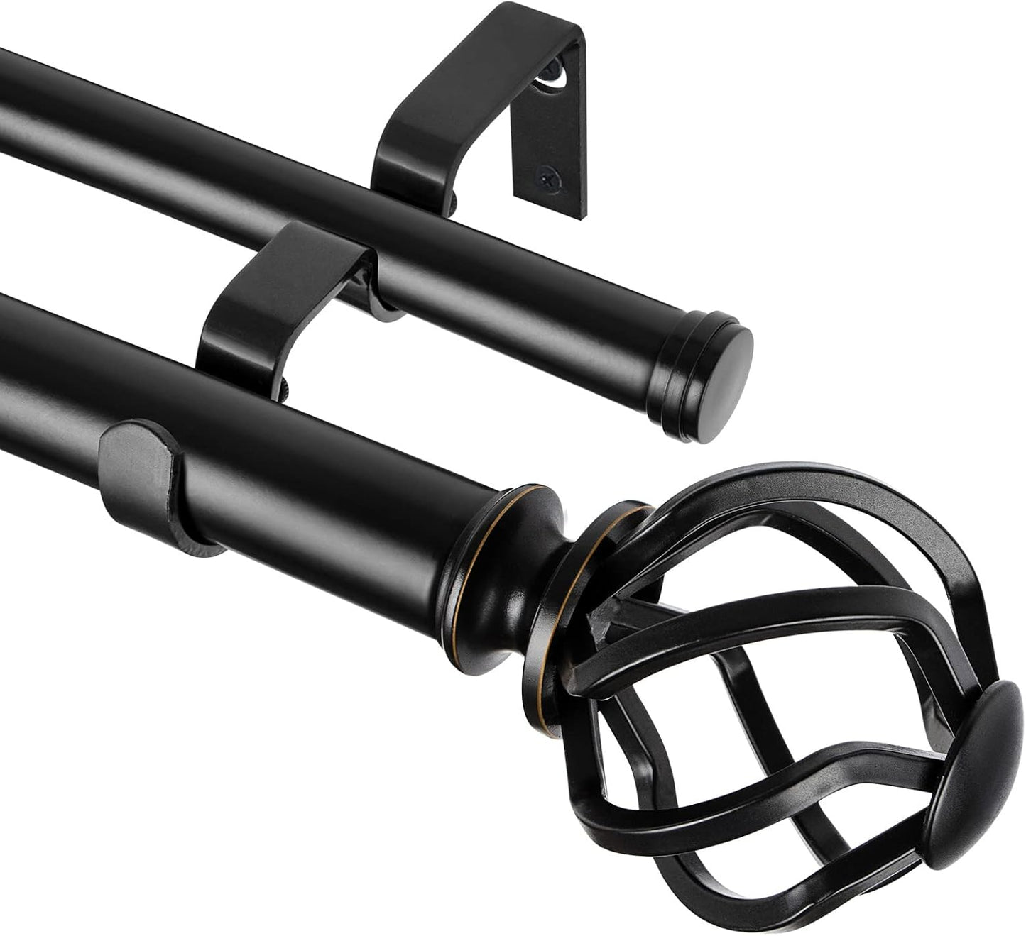 KAMANINA 1 Inch Double Curtain Rods for Stylish Home Decor